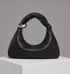 WU HAUS | Orbit Lightweight Black Leather Sculptural Bag