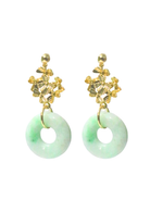 THE ANTECEDENT STORE | E - Burmese Jade Donut S1 - Flower Bouquet Earrings (Light Green)