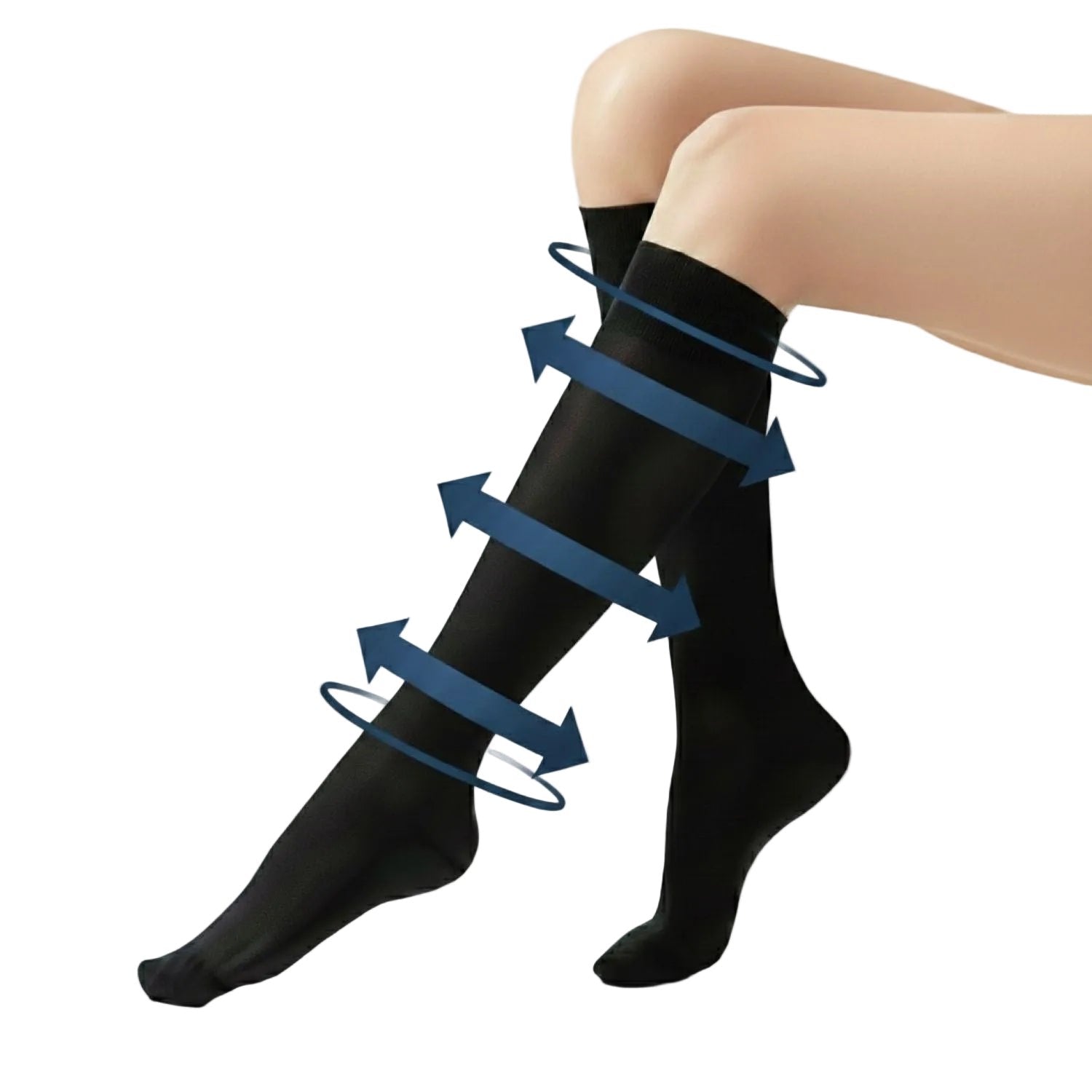 CROSSING | Travel & Flight Compression Socks | Black