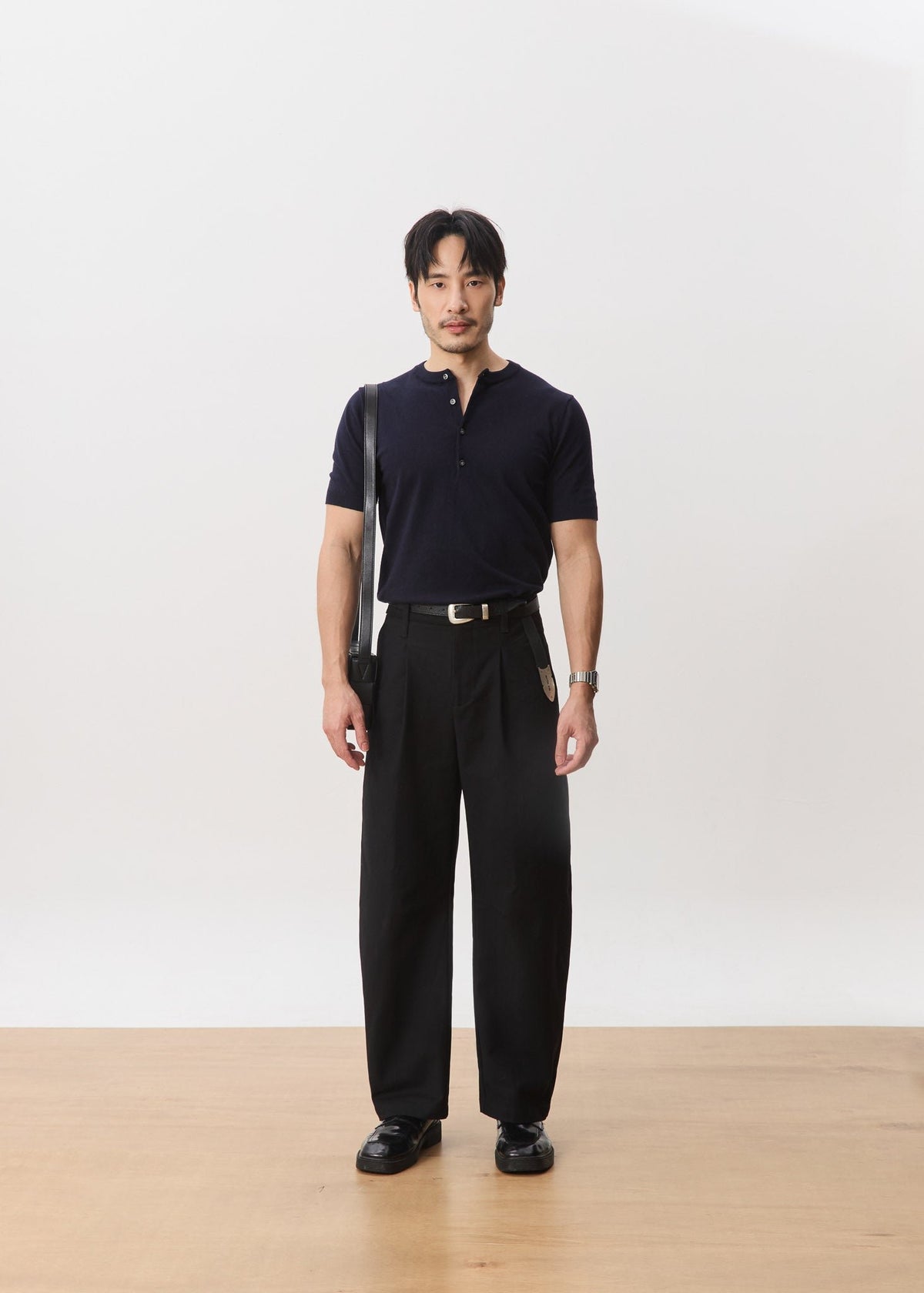 HOUSE OF HOUSE OF ANON PTE. LTD. | Sven Henley Knit Short Sleeve Top