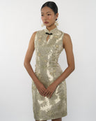 DRESSINGPAULA | Brocade Sleeveless Dress