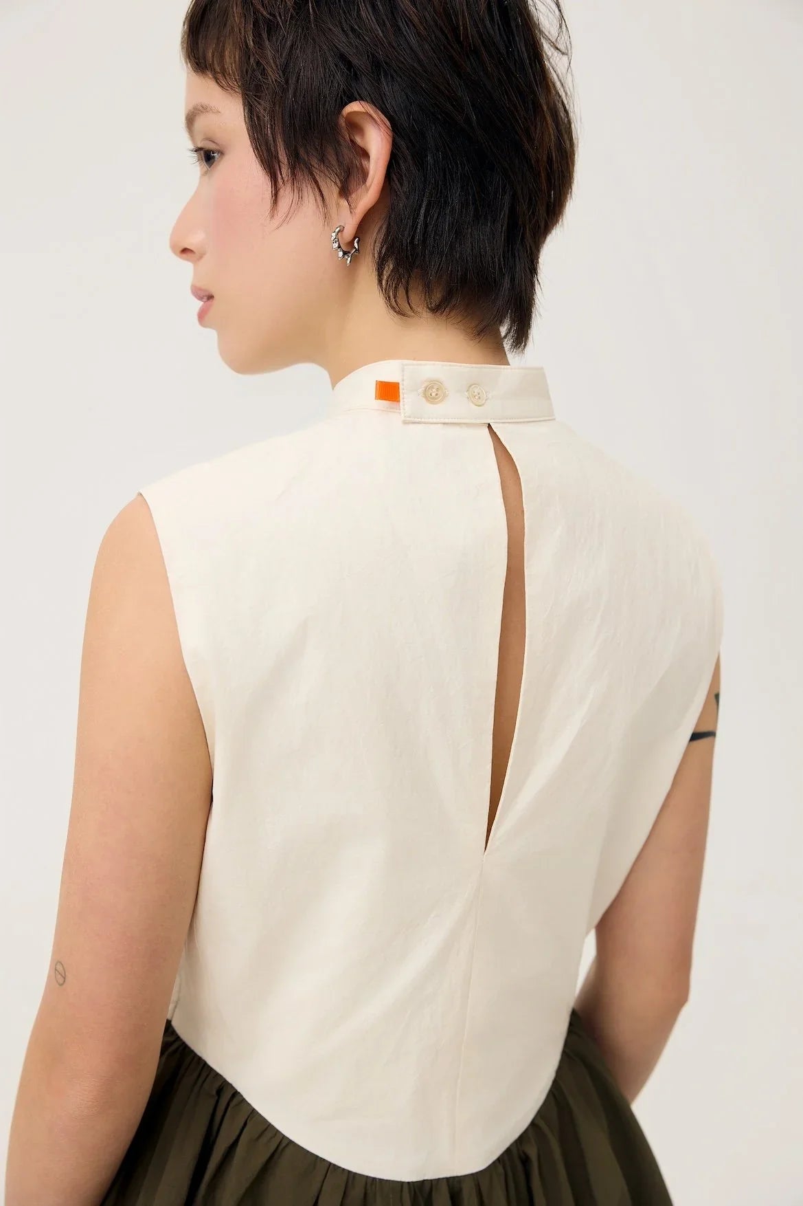 3EIGHTH | Ukabu Dress in Olive & Cream