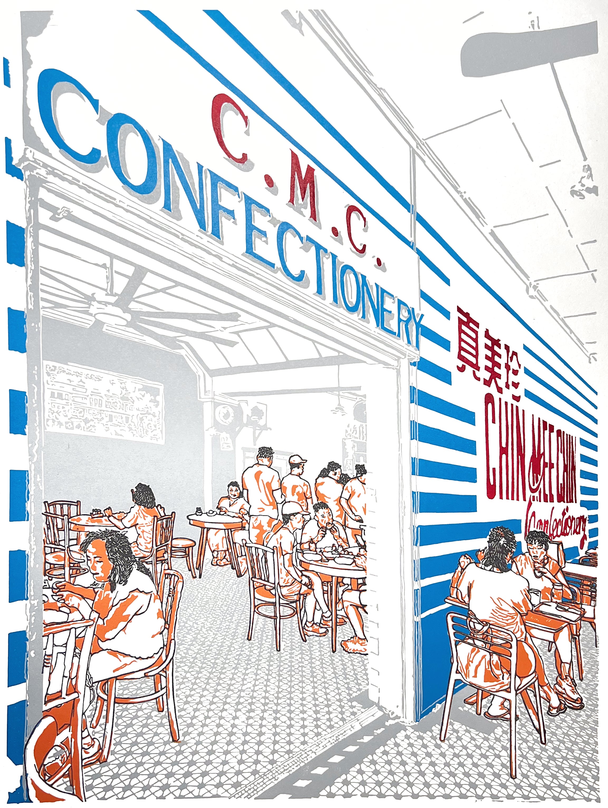 TATSU MAKER WORKS | Chin Meet Chin Original Linocut Print