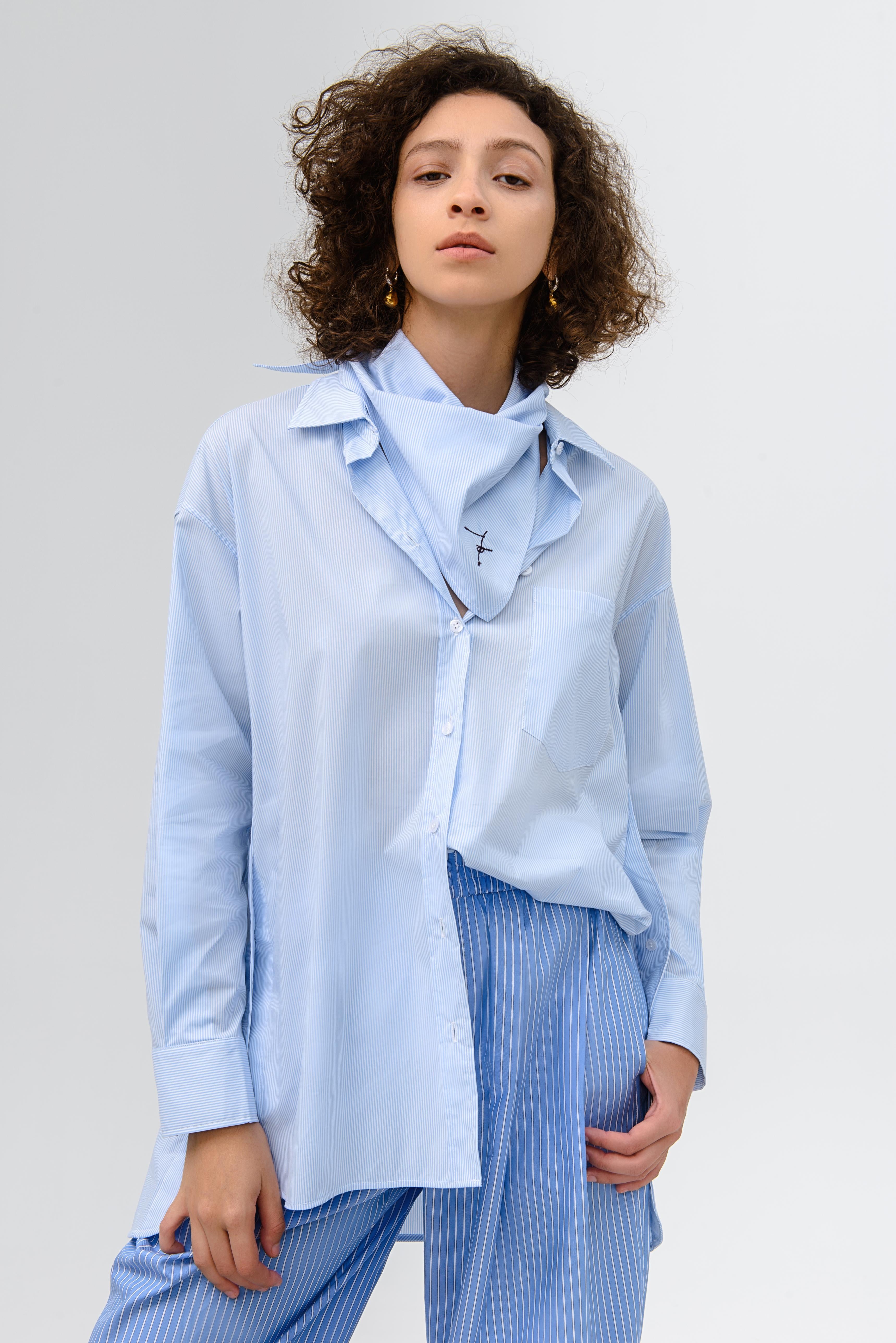 LAYERPLAN | Mira Embroidered Striped Cotton Three-Piece Set