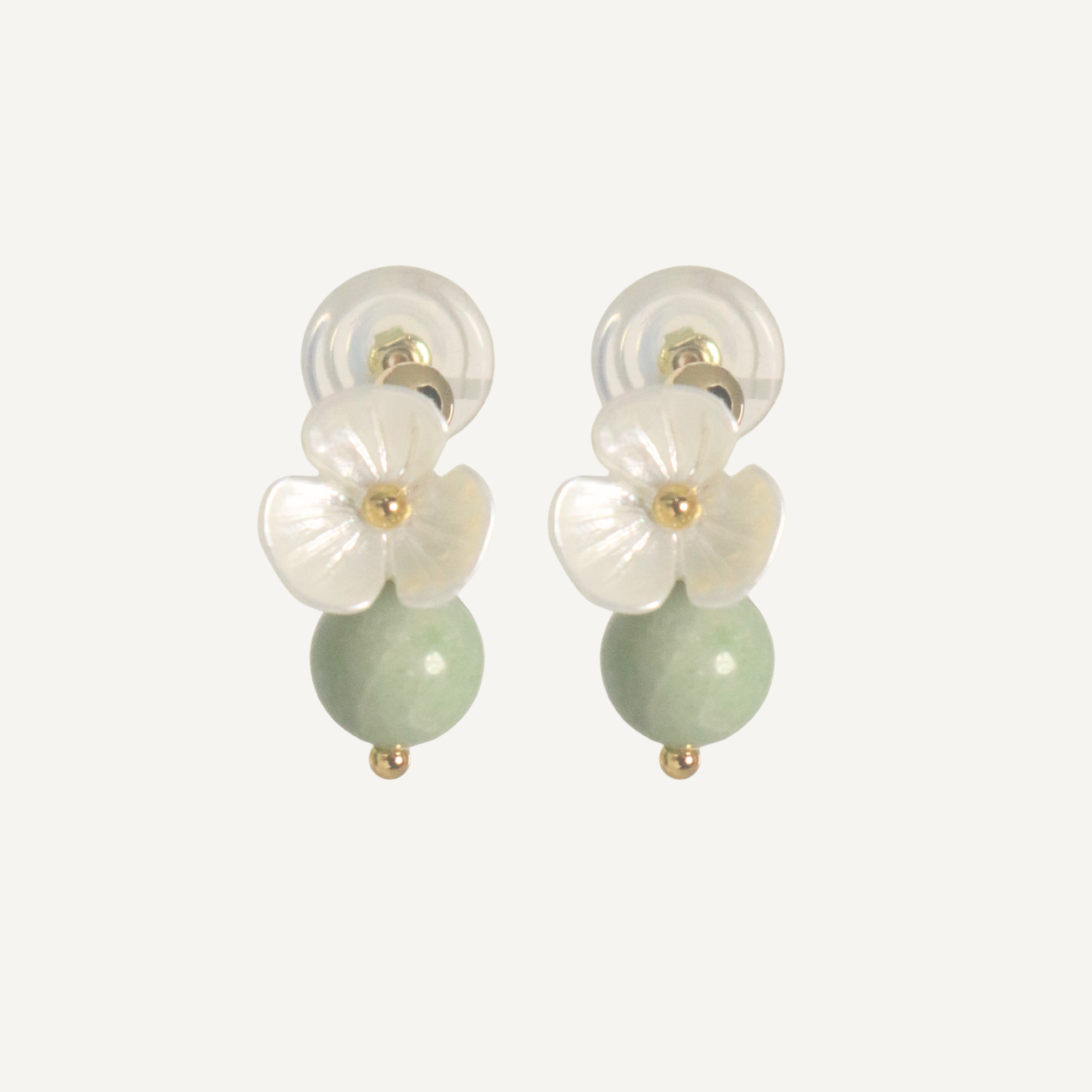 THE ANTECEDANT STORE | E - Floral Series Green Aventurine Earrings