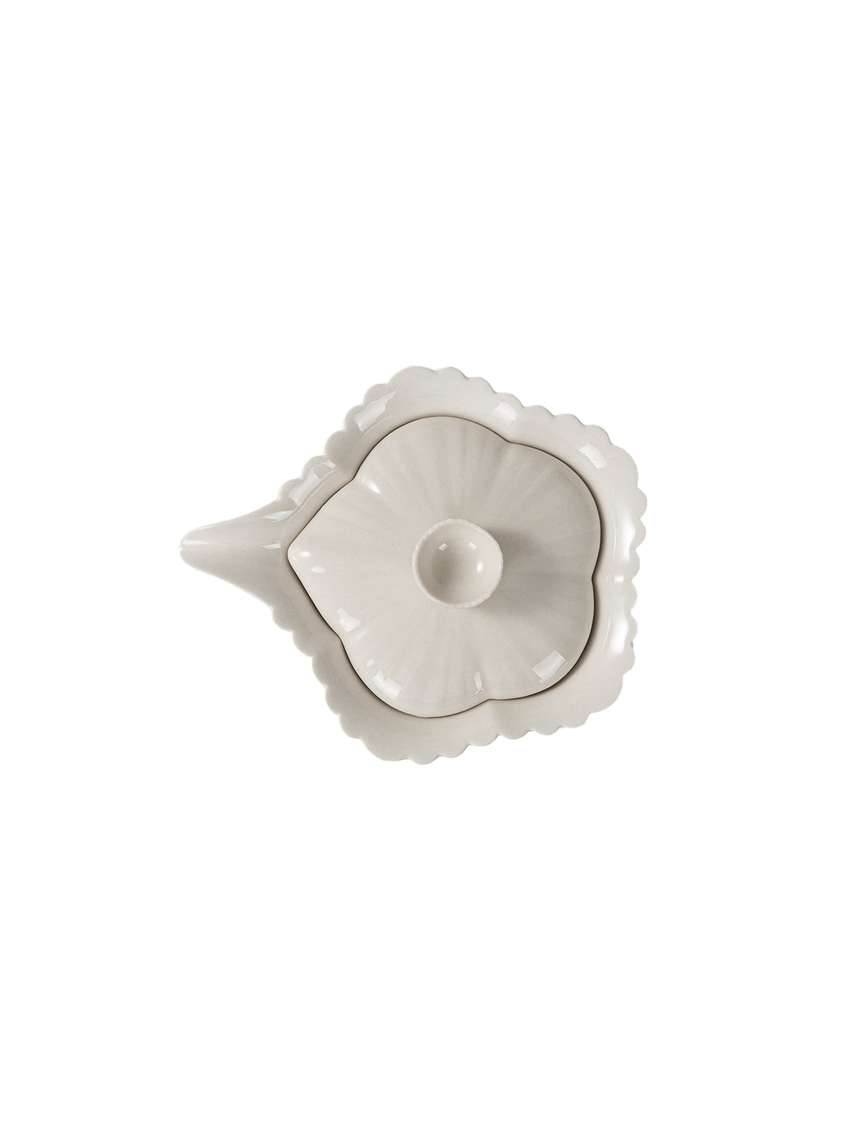 CRAFILAB | Ash Gray & Small Floral Edge Five & Petal Teapot