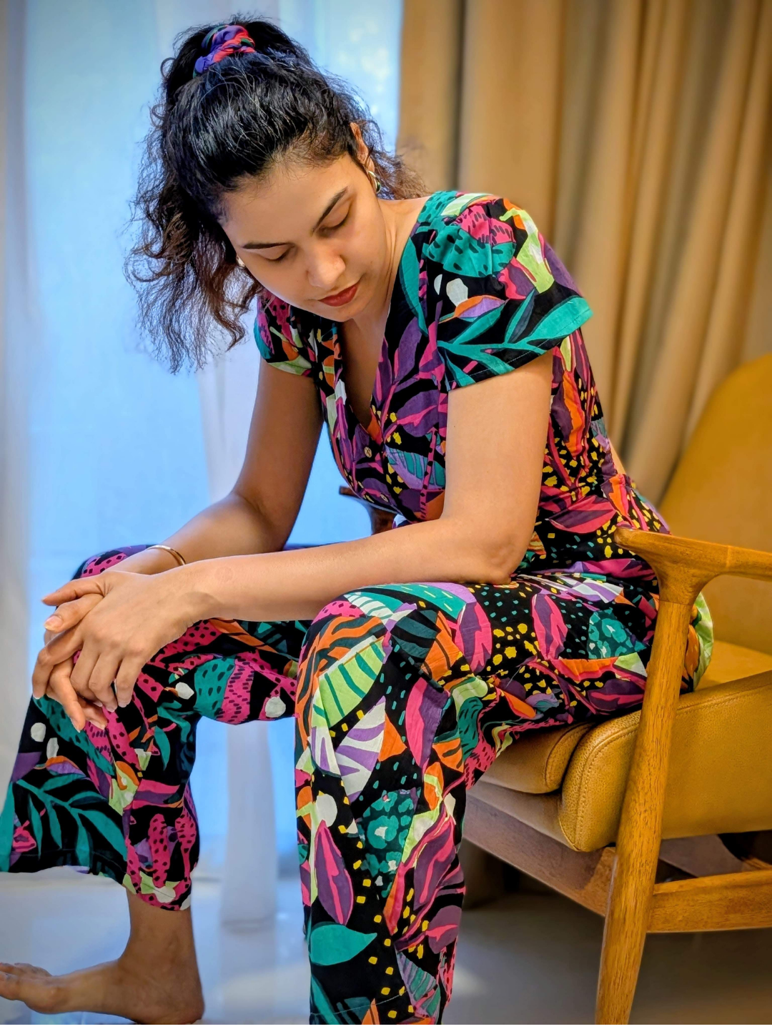 NIMBU | Moana Starry Night Black Women's Jumpsuit in Cotton