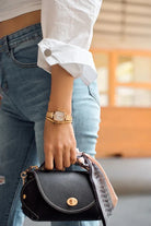 BLACK BY BLUE BRAVE | THCN T· II White Mother-of-Pearl Dial Gold Bracelet Watch