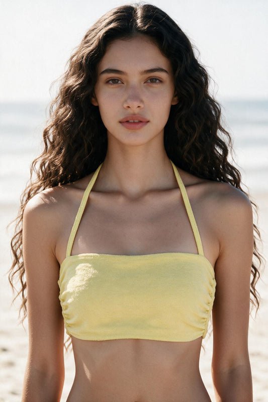 HAI THE LABEL | Teddy Bear Easy-Fit Halter Bandeau Top - Jellyboo Yellow