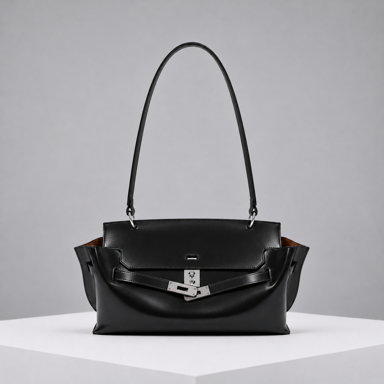 WU HAUS | LE H 42 Black Leather Shoulder Bag