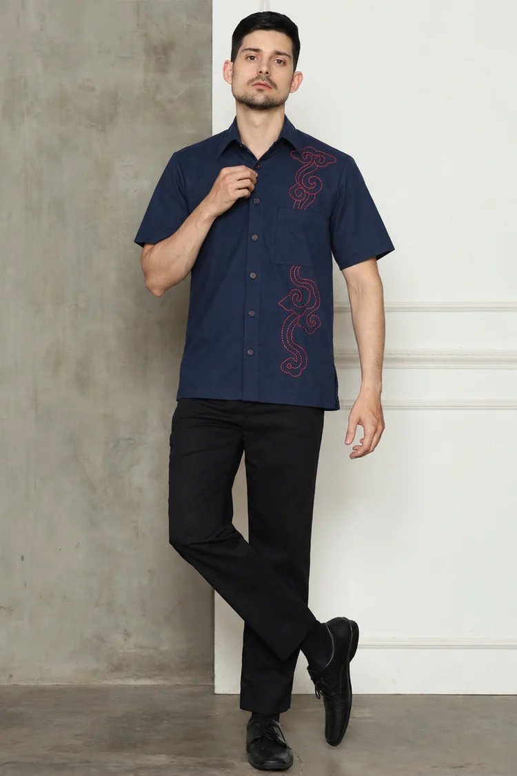 KANZI COLLECTION | Mens Batik Embrodered Shirt