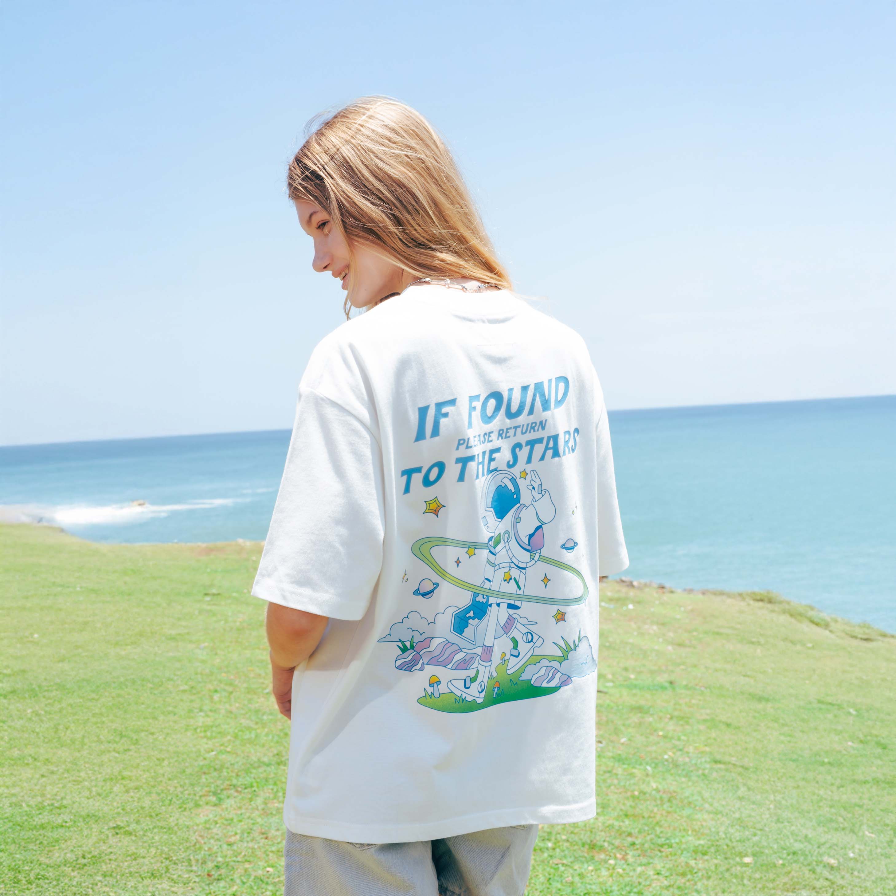 TALKING TOES | Stargazer Oversized Tee - Cream