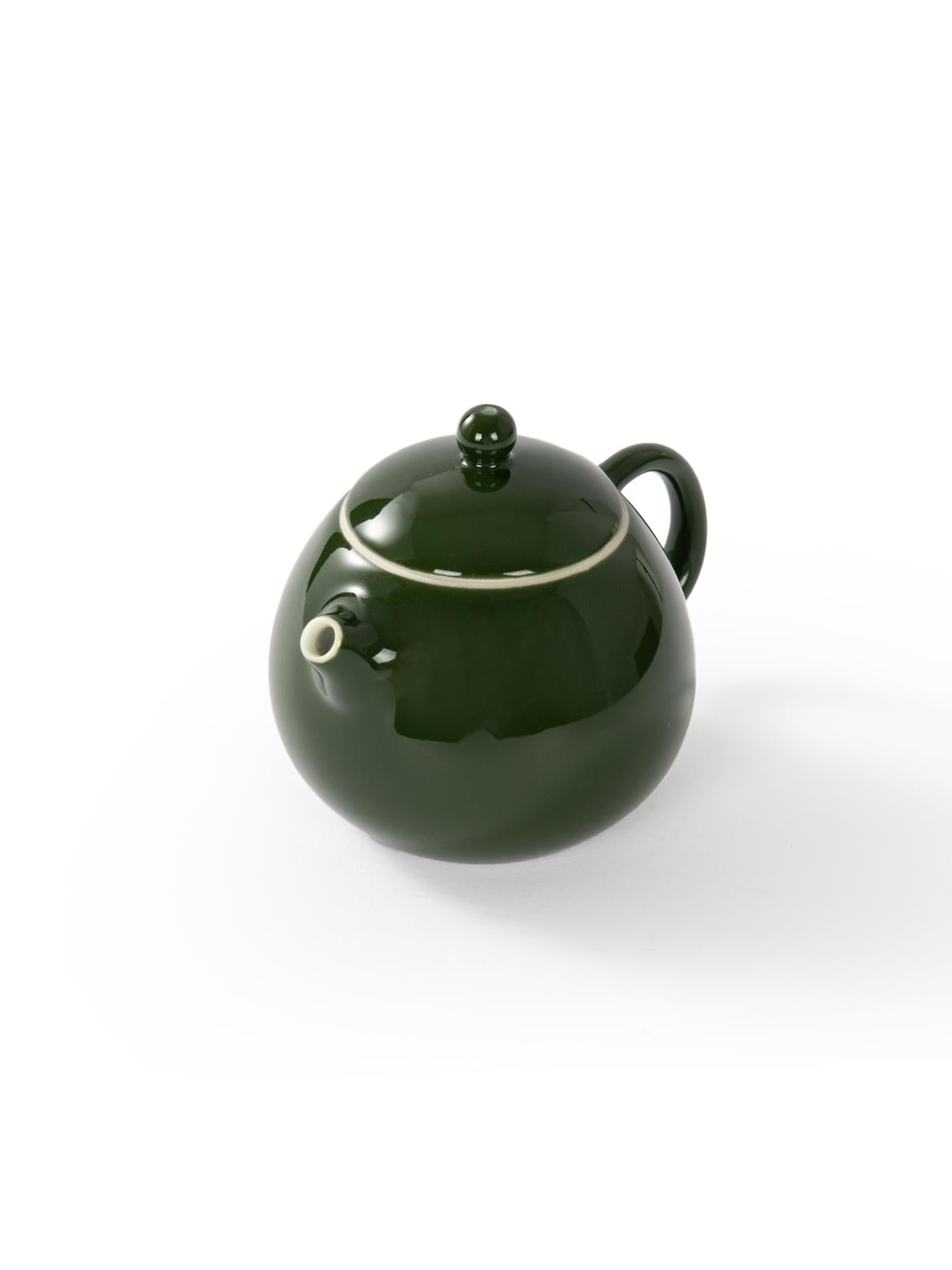CRAFILAB | White Jade Clay Porcelain - Dark Green - Xishi Teapot