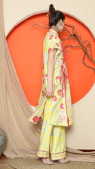 KANZI COLLECTION | Yellow Oriental Floral Cheongsam Pant Set