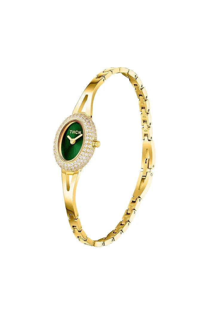 BLACK BY BLUE BRAVE | THCN N· I Mini Green Sunray Dial Gold Jewelry Watch