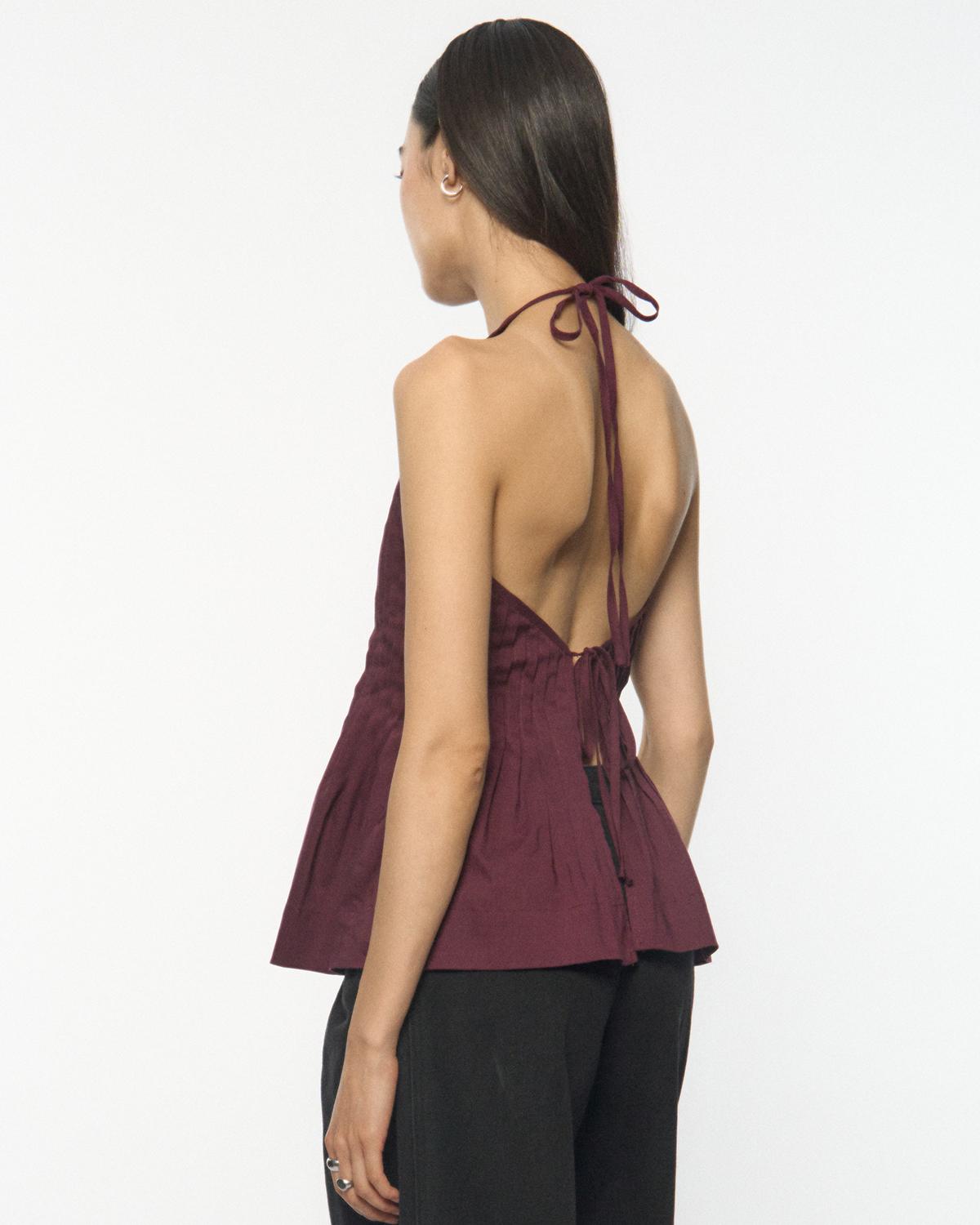 DRESSINGPAULA | Pleated Halter Top