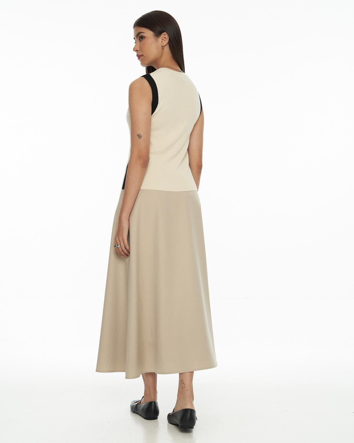 DRESSINGPAULA | 2-Tone Ribbed Knit Vest