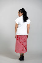STUDIO GYPSIED | Batik Column Skirt In Tumbuh Saga Seed Red