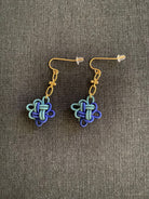 THE ANTECEDENT STORE | Minimalist Auspicious Knots - Green Blue Earrings
