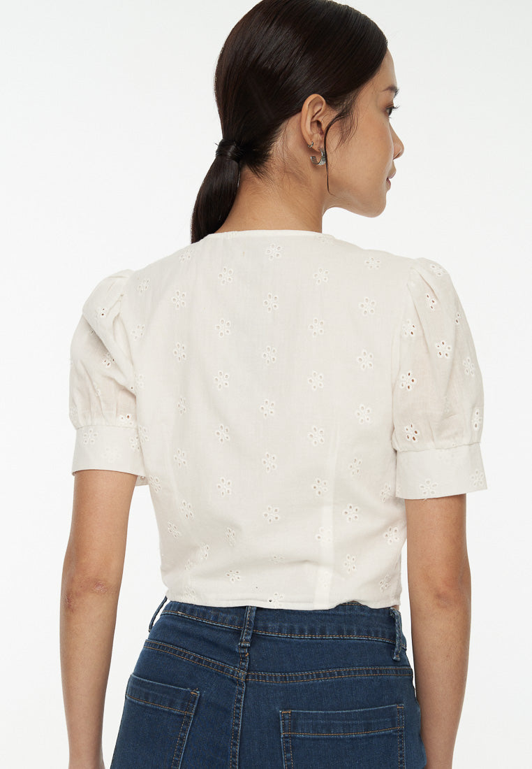 DRESSINGPAULA | Broderie Anglaise Short Sleeve Top