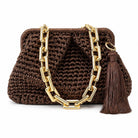 DESTI SAINT | Metallic Weave Small Clutch | Bronze