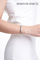 CREATIVE JEWELLERY STUDIO | Burmese Moonstone, Rhodium Plated Silver Cuff by Design of Gems