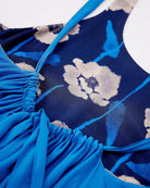 STUDIO QILING | Dancing Poppies Moonlight Reversible Silk Blend Maxi Dress