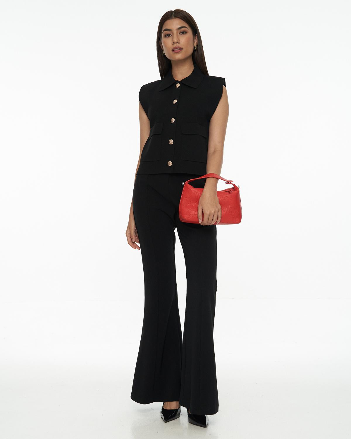 DRESSINGPAULA | Collared Cardigan Vest