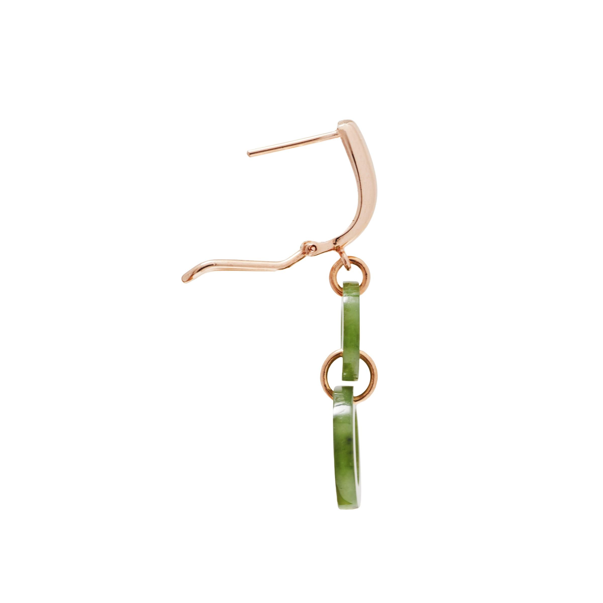 MARILYN TAN JEWELLERY | Nephrite Green Jade Lucky 8 Clip and Post Earrings