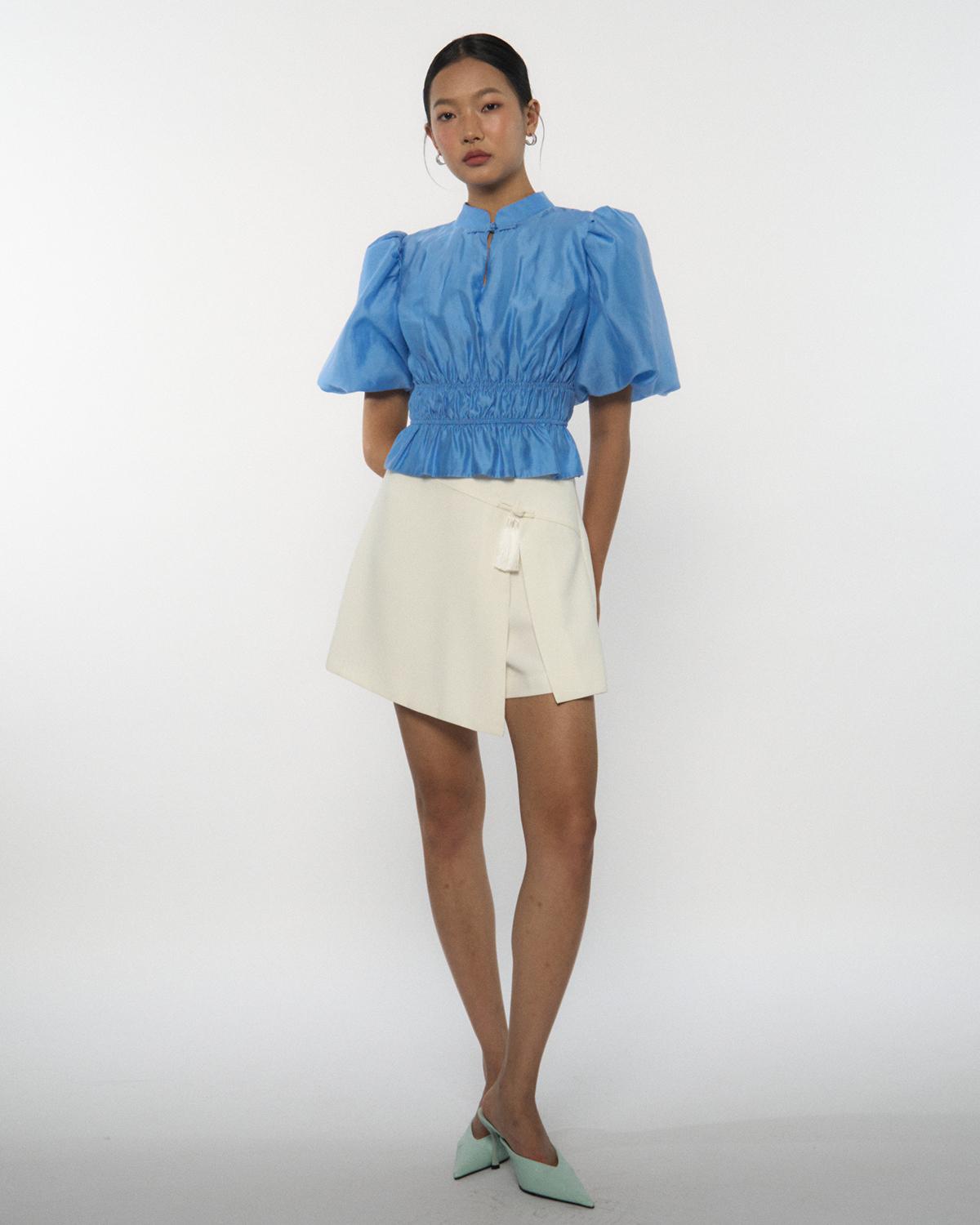 DRESSING PAULA | Puffed-Sleeve Gathered Blouse