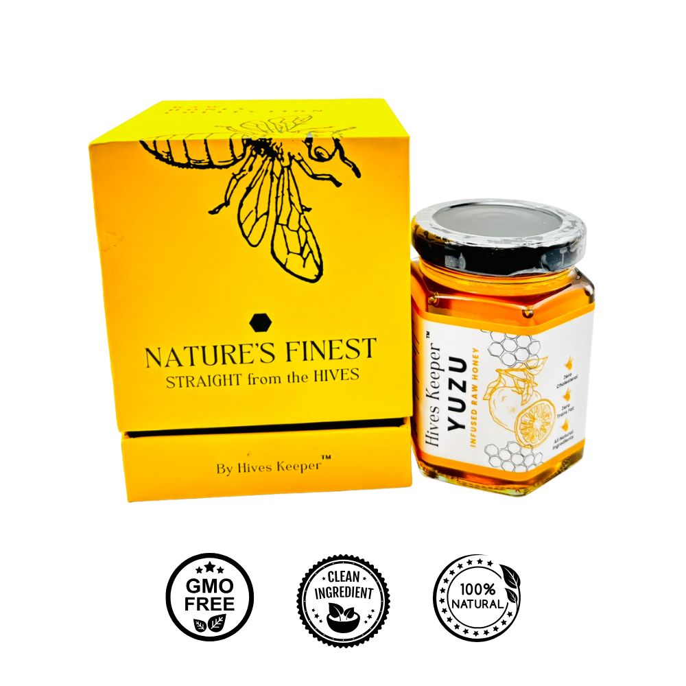 HIVES KEEPER | Infused Raw Honey (with Gift Box) - Yuzu Infused Raw Honey