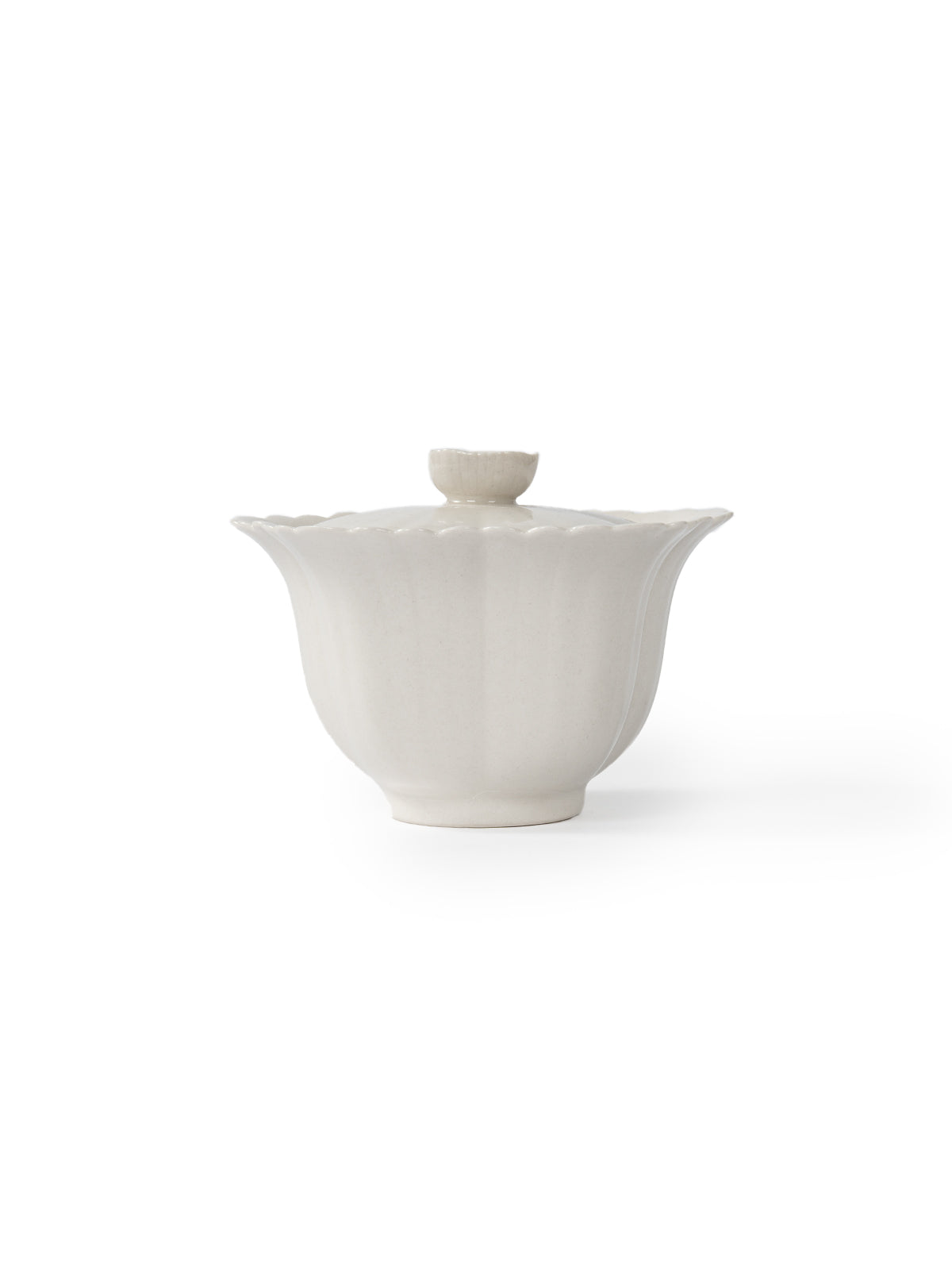 CRAFILAB | Ash Gray & Small Floral Edge Five & Petal Teapot