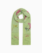 QUEENMARK | AN Assorted Lace Print Crystal Shawl Leaf Green