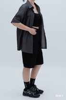 SAERO COLLECTIVE | Denim Short Sleeve Shirt | Black