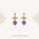 THE ANTECEDENT STORE | Auspicious Ruyi Knot With Amethyst Earrings