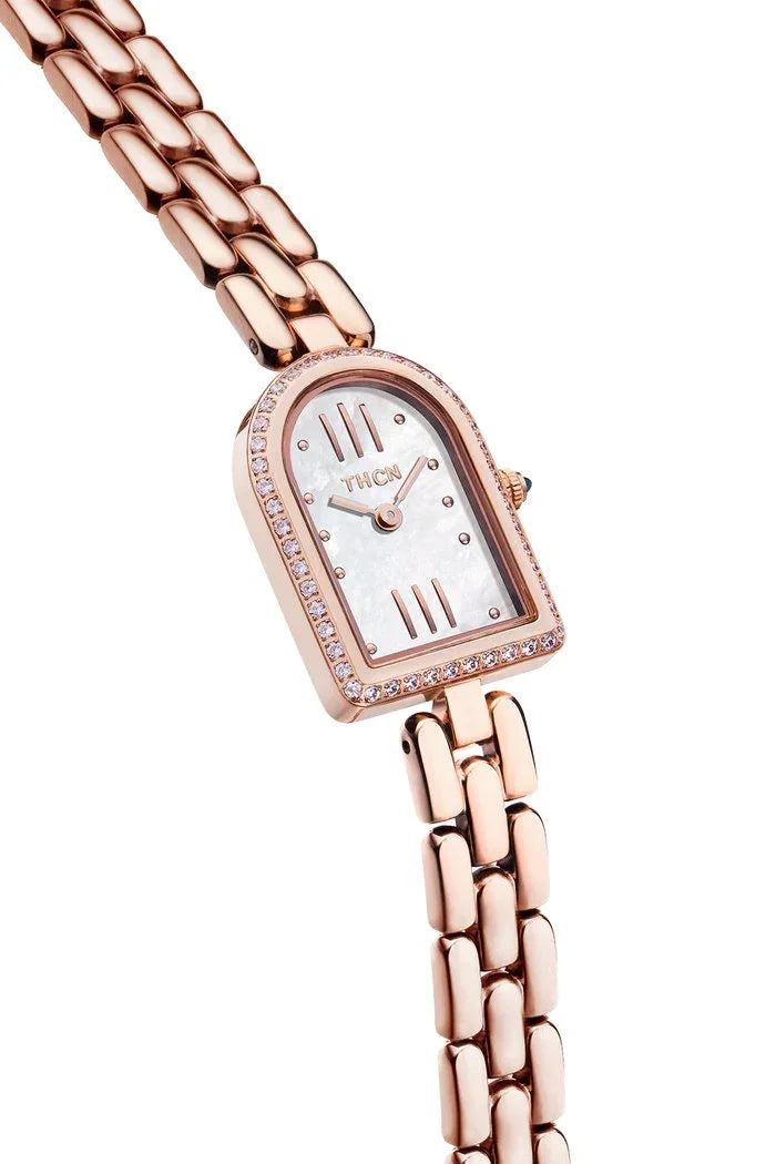 BLACK BY BLUE BRAVE | THCN N· II White Mother-of-Pearl Rose Gold Bracelet Watch