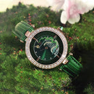 BLACK BY BLUE BRAVE | Snake Watch 34mm (Green Dial with Moving Snake Hands and Leather Strap)