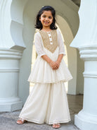 NIMBU | Pari Angel White Girls Flared Palazzo Set