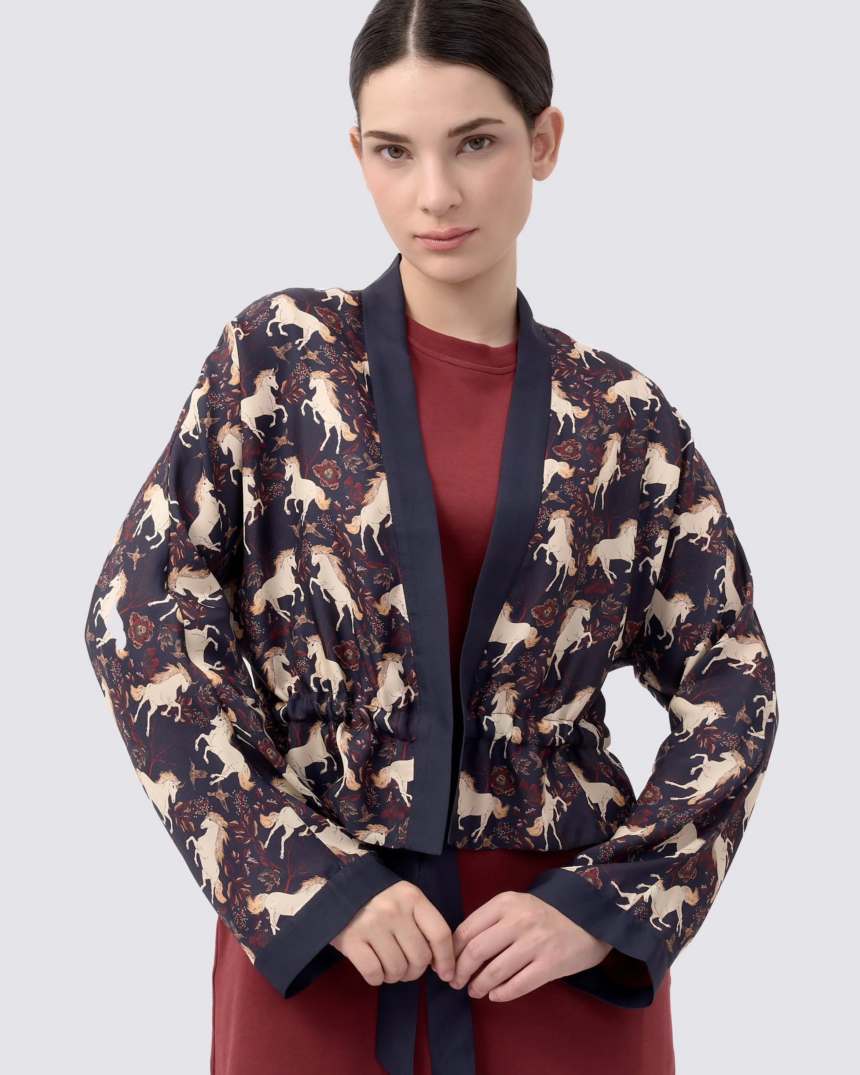 STUDIO QILING | Unicorn Midnight Reversible Cropped Kimono