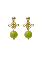 THE ANTECEDENT STORE | E - Rue Auspicious Knot Earrings - Green Peridot