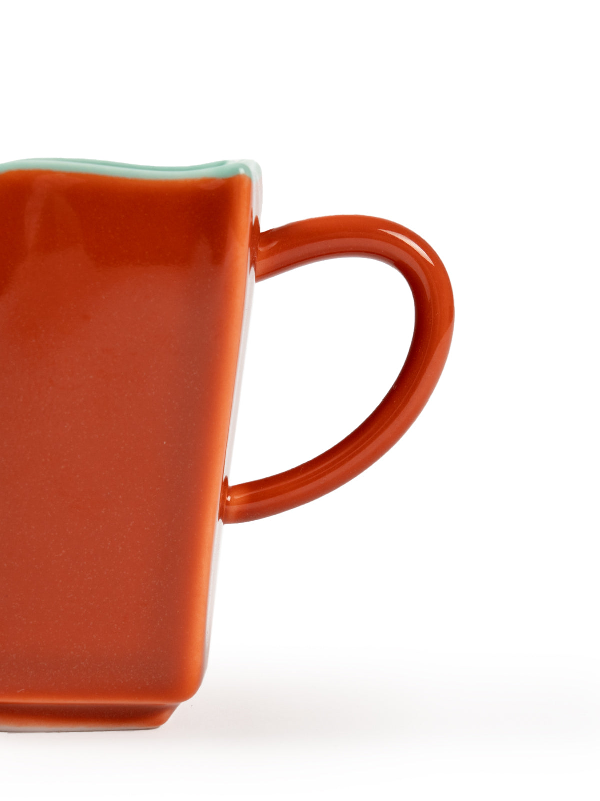 CRAFILAB | Brick Red & Turquoise Handle Tea Cup