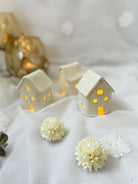 CERAMICS BY JAS | 15. Handmade Ceramic House Luminary Plain White - S