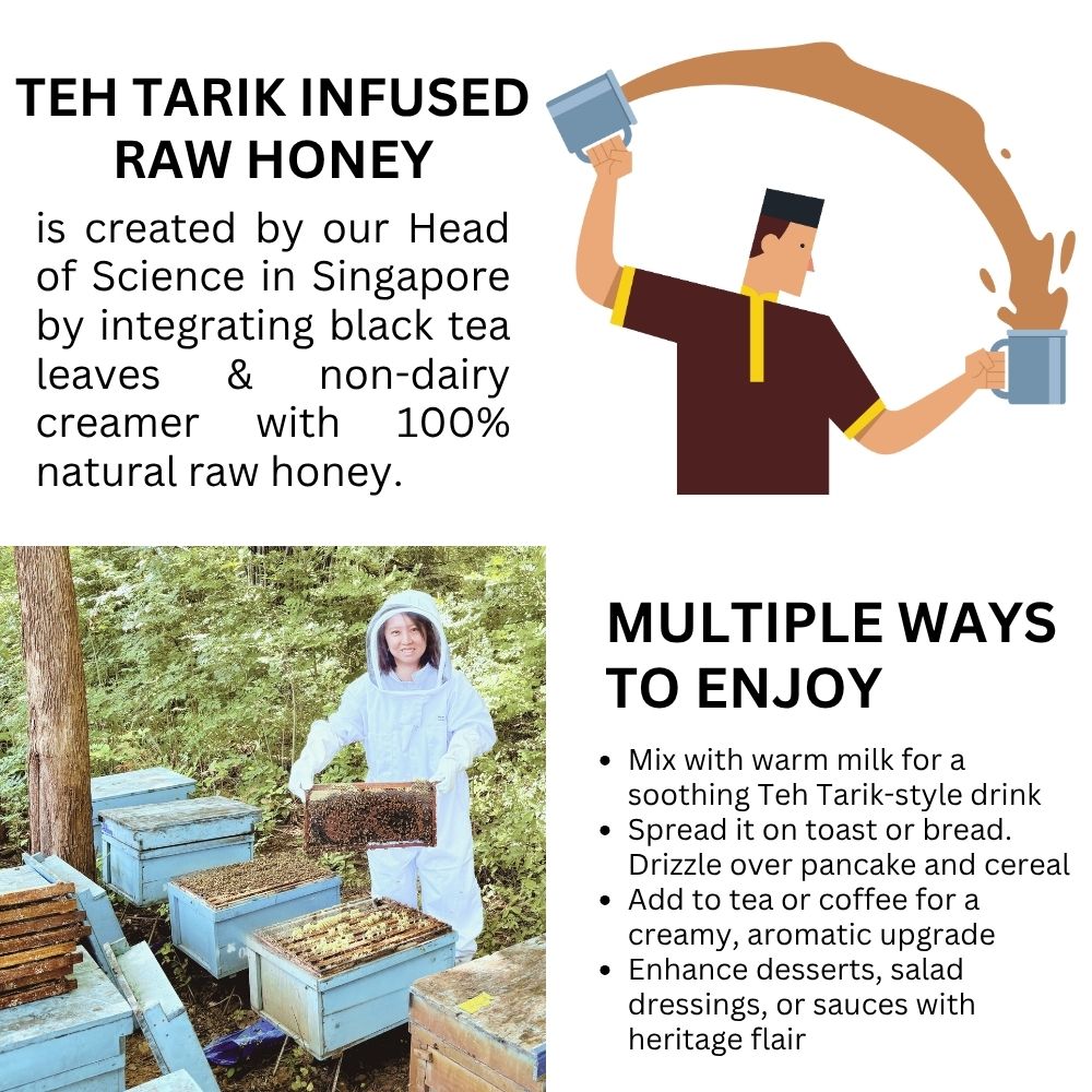 HIVES KEEPER | Infused Raw Honey (with Gift Box) - Teh Tarik Infused Raw Honey (Singapore Honey Edition)