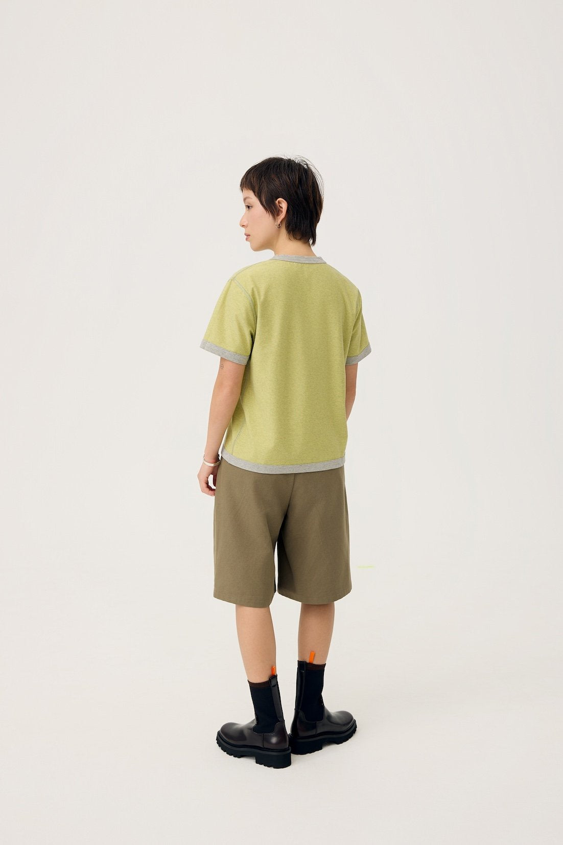 3EIGHTH | Everyday Reversible Tee In Zinc Grey & Lemon Fizz