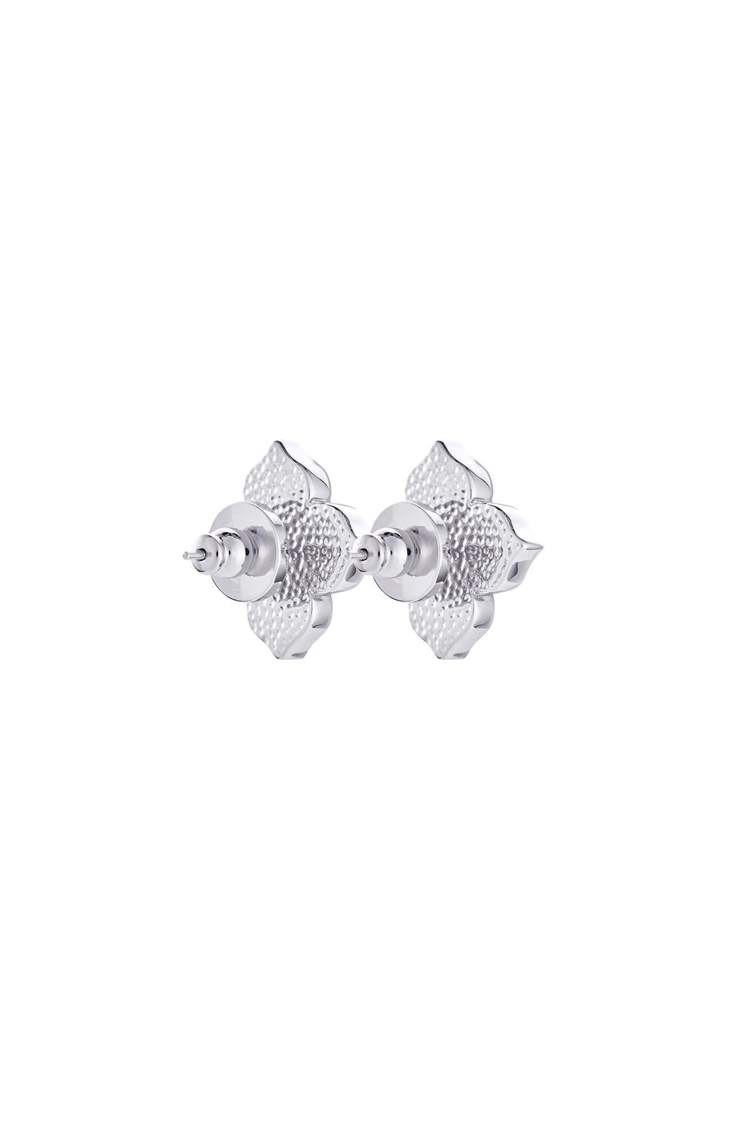 RARE BIRD COLLECTION | Peranakan Floral Stud - Silver Pixie Pomp