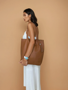 DESTI SAINT | Italian Leather Shopper - Chestnut