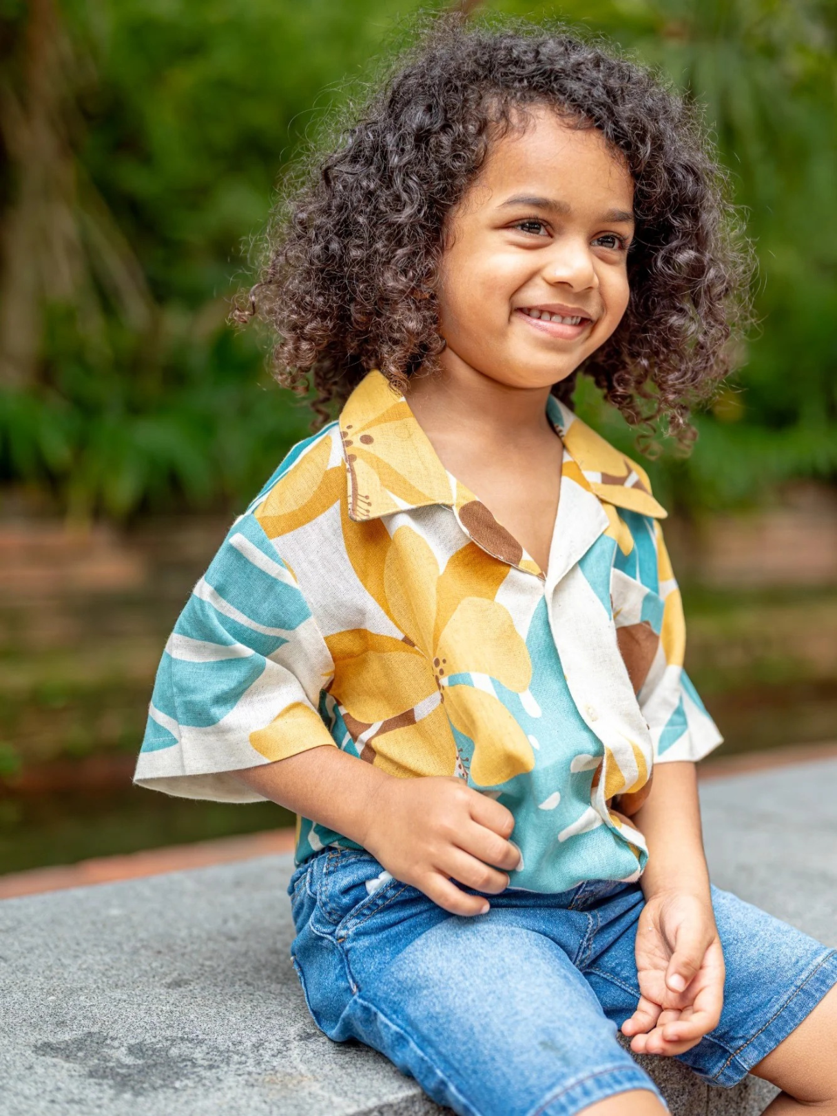 NIMBU | Valeria Beige Kids Shirt in Flex Cotton