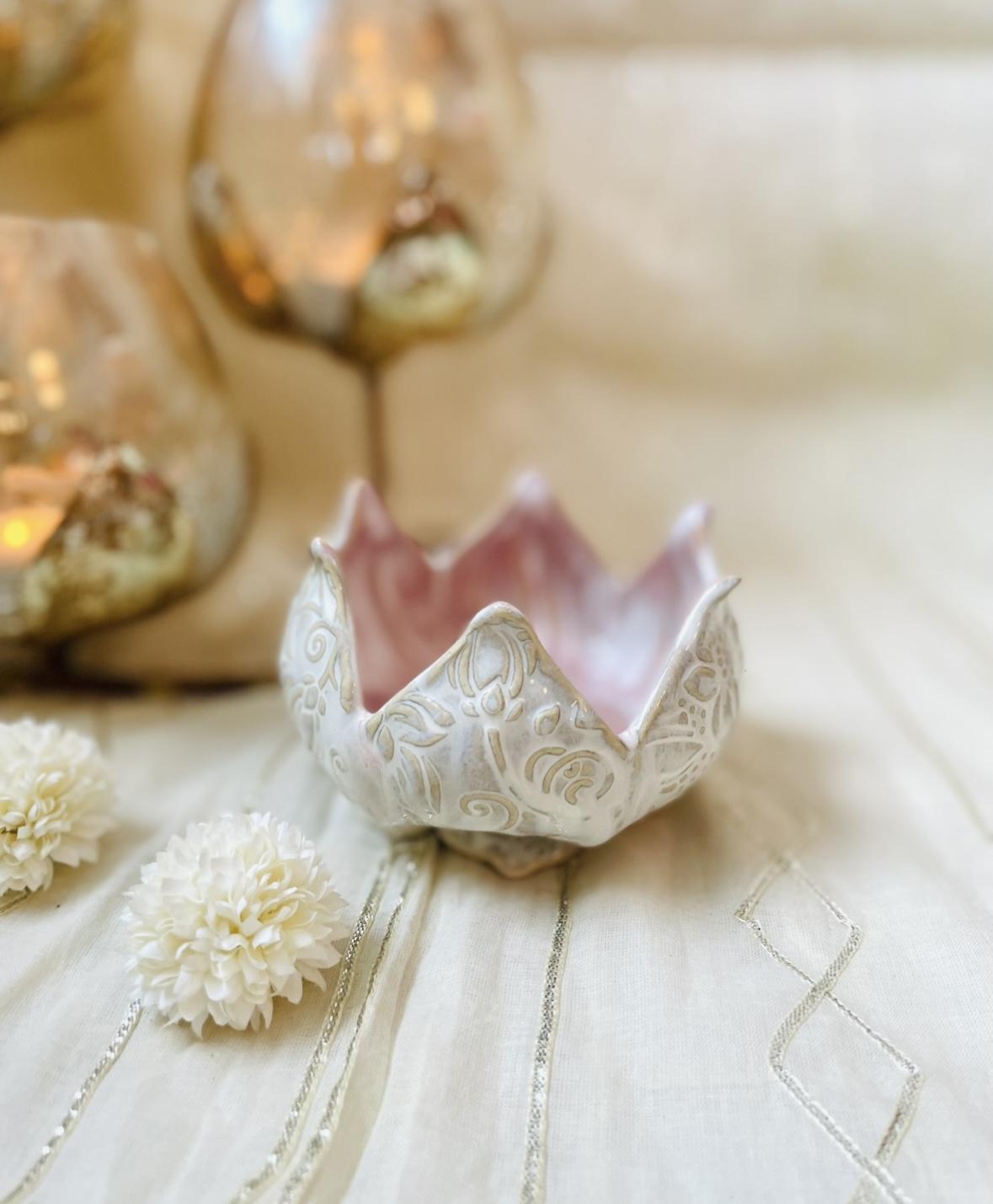 CERAMICS BY JAS | Handmade Ceramic Lotus Candle Holders