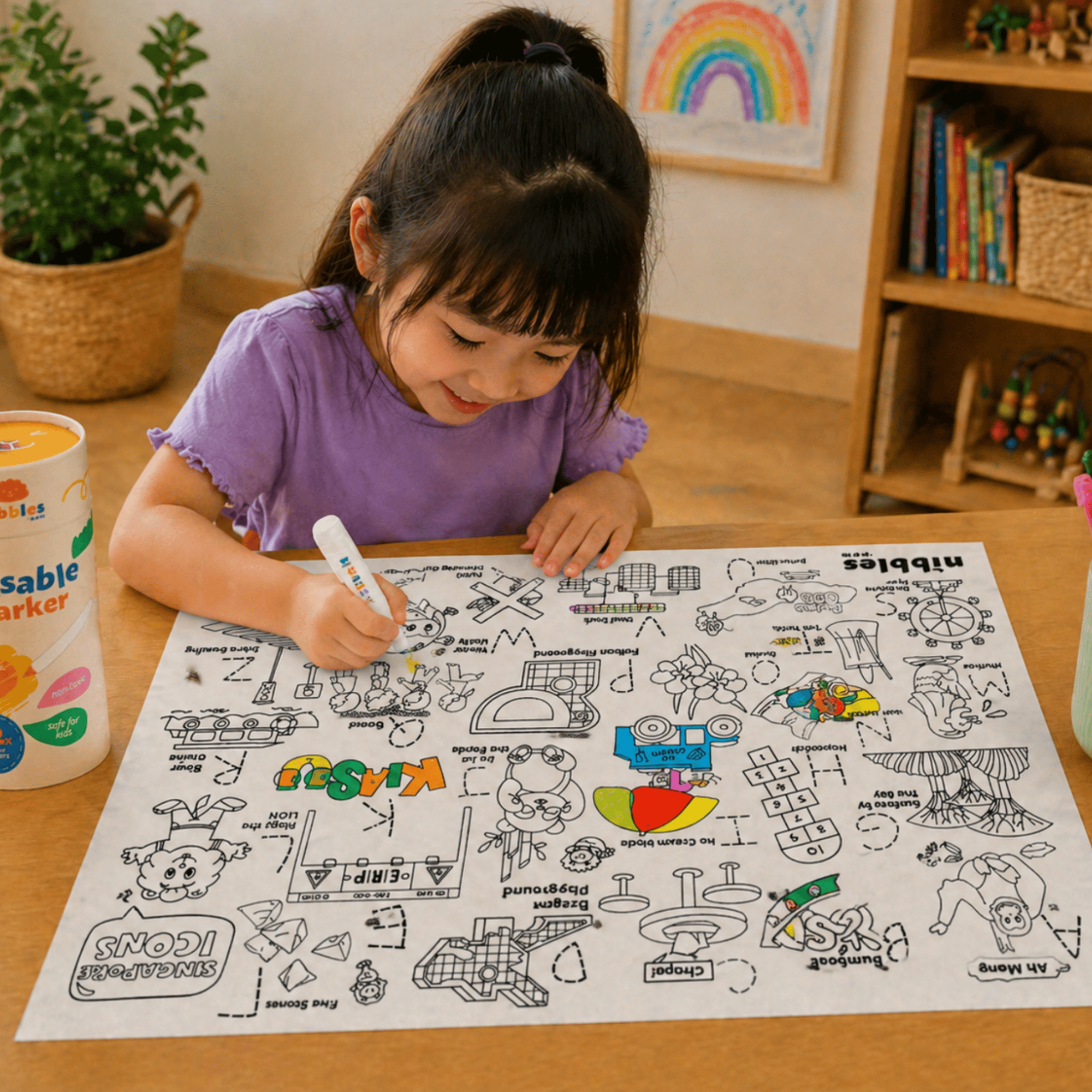 NOM | Nibbles by Nom SG Icons Silicone Colouring Mat