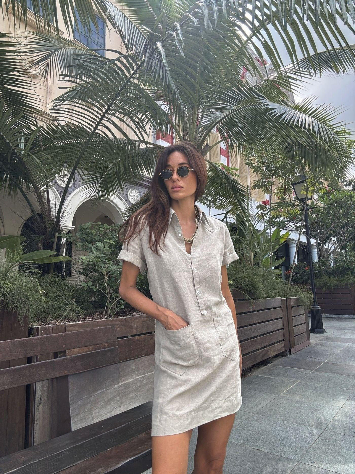 EDITION LIMITEE SINGAPORE | Shirt Dress Short | Natural